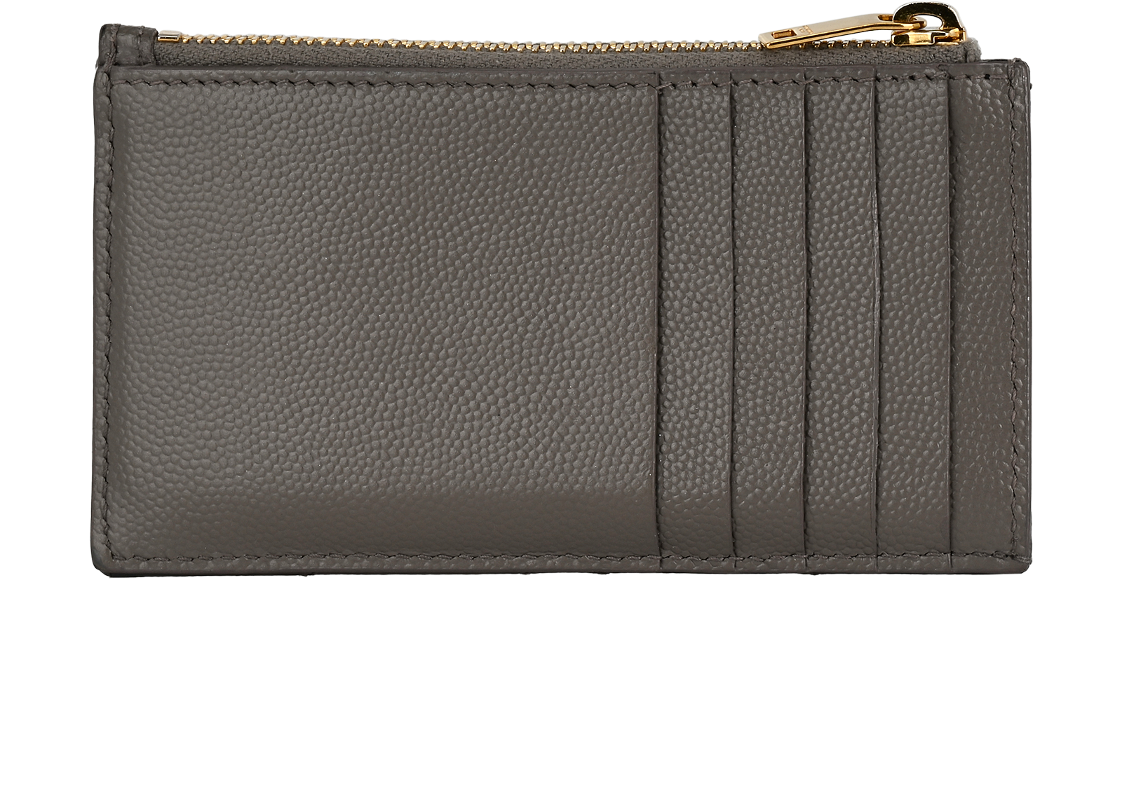 Saint Laurent Cassandre Matelasse Zip Card Case, &pound;250, Accessories, Taupe, Leather, Back view